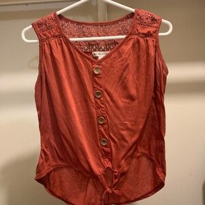 Blouse burgundy red top/shirt with buttons